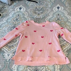 Valentine’s Crown & Ivy Pink Long Sleeve with Red Hearts